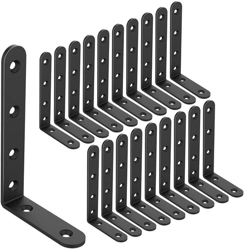 Emeroll 20 PCS Black Corner Bracket Heavy Duty Shelf Brackets 5 x 3