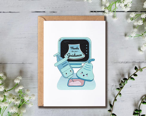 MHSDesigns Cute Thanks Card - Ultrasonographer Lovely Card - Imaging Technologist Card - Medical Thanks Card - Thanks