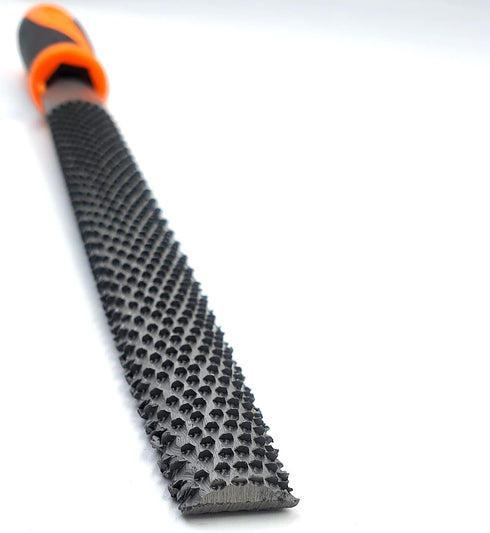 Edward Tools Harden 8" Half-Round Rasp Woodworking File, Heavy Duty Carbon Steel Tool with Rubber Handle