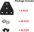 2020 Aluminum Extrusion Connector Bracket Set, 8PCS Joint Plates, M3 Wrench, T-slot Nuts, and Screws
