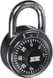 NU-SET 2-Inch Laminated Steel Combination Padlock with Single Spin Dial for Door Security, Black