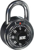 NU-SET 2-Inch Laminated Steel Combination Padlock with Single Spin Dial for Door Security, Black
