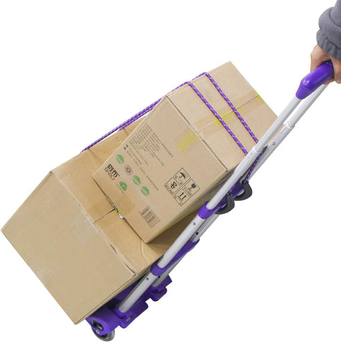110-lbs Sutekus Folding Hand Truck and Dolly Lightweight Portable Luggage Cart for School Travel Office Moving (Purple)