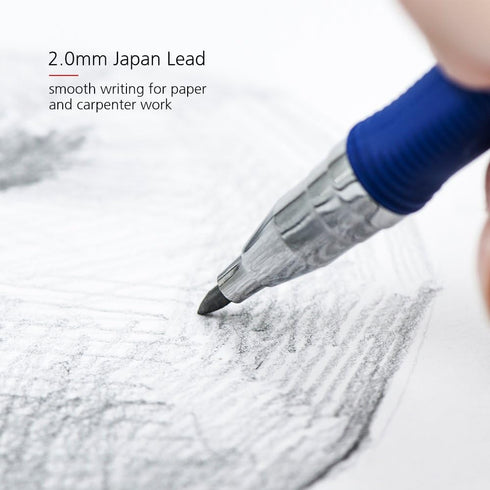 Baile 2.0mm 2B Mechanical Pencil with Lead Refill, BLUE, Sharpener in the Cap