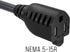 2 ft 14 AWG Outlet Saver Power Extension Cord, NEMA 5-15P to NEMA 5-15R Extension Cable
