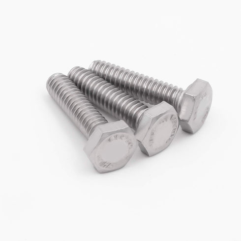 100 Pieces 1/4-20 x 1-1/2 Inch Stainless Steel Hex Bolts, Fully Threaded Hexagon Cap Screw Fasteners