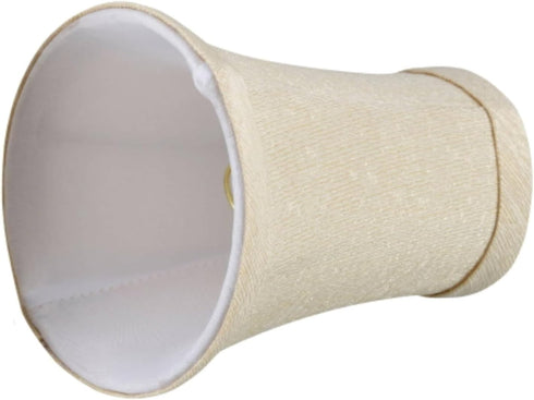 Aspen Creative 30013-2A, 2-1/2" 4" 5" Set 2 Bell Clip-On Chandelier Lamp Shade, Butter Crme, Top x Bottom x Slant