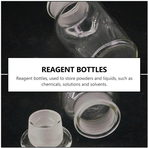 Baluue 250mL Clear Lab Chemicals Bottle, Narrow Mouth Reagent Bottle with Ground Glass Stopper