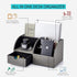 Vlando Office Desk Organizer, Leather Caddy with Drawer for Storing Desktop Supplies and Accessories, Grey Set