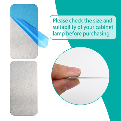 Bogigul 16pcs Closet Under Cabinet Light Magnetic Strip, Adhesive Metal Plates for Magnets, Magnetic Strips