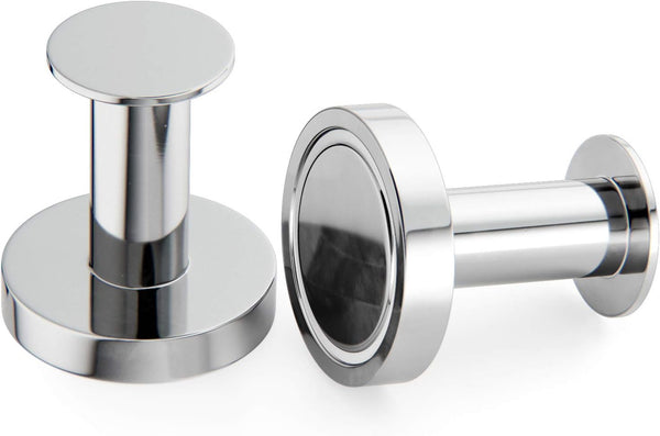 Mavoro Strong Magnetic Hooks, Set of 2, Heavy Duty Chrome Magnet Hooks with Neodymium 52 Rare Earth Magnets