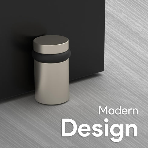 MEGA HANDLES Silver Floor Door Stopper, Wall Protector with Mounting Hardware Included, Satin Nickel - 2 Inch