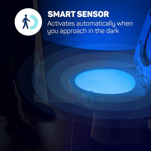 ToiLight The Original Toilet Bowl Night Light. Fun Useful Bathroom Motion Sensor Tech Gadget. Funny Novelty Birthday