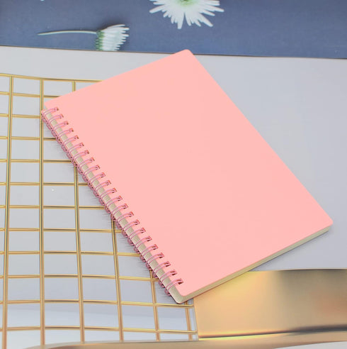 Yansanido Spiral Notebook, 4 Pcs, 8.3 Inch x 5.9 Inch, A5 Thick Plastic Hardcover, 80 Sheets - 160 Pages Journals for