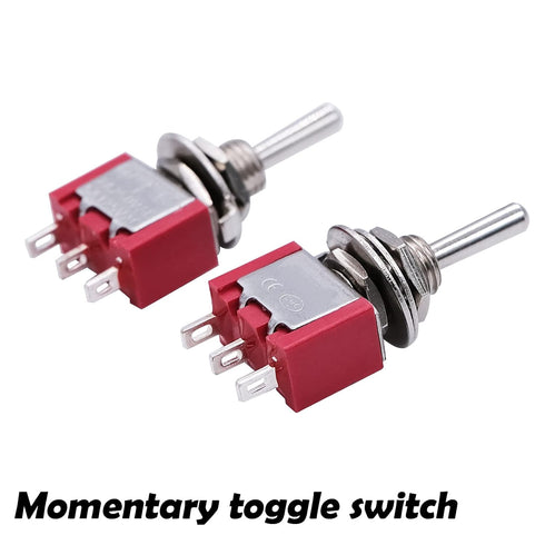 mxuteuk 6pcs Momentary Mini Toggle Switch 3 Terminal 3 Position SPDT (ON)/Off/(ON) for Car Dash 5A 125V