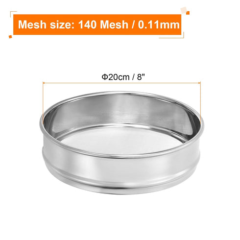 PATIKIL 140 Mesh Lab Sieve - 8" Diameter Test Sieve with 304 Stainless Steel Wire Cloth