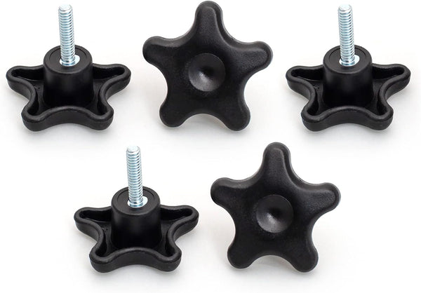 POWERTEC QNB3006 5-Star Stud Knob, 1/4"-20, 5PK