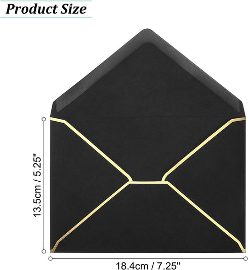 PATIKIL 100 Pack 5 x 7 A7 Card Christmas Envelopes V Flap with Gold Border for Office, Wedding Gift Cards, Invitations,