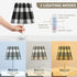 Lotupokon 3 Dimmable Bulb Black White Buffalo Plaid Table Lamp for Bedroom Way Bedside Nightstand Lamp USB Desk Lamp