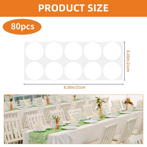 Gallipower 80Pcs Transparent Table Cloth Clips for Picnic,Double Sided Tape for Walls,Clear Removable Mounting