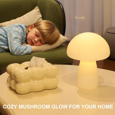 2000mAh IP65 Solar Table Lamp Outdoor Waterproof, Mushroom Solar Lamp with USB & Solar Charging, Rechargeable Patio