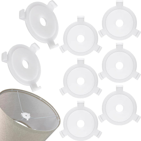 OIIKI 8pcs Lamp Shade Adapter Ring, White E27 Lamp Shade Reducer Rings,