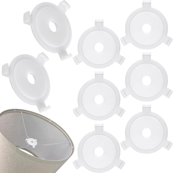 OIIKI 8pcs Lamp Shade Adapter Ring, White E27 Lamp Shade Reducer Rings,