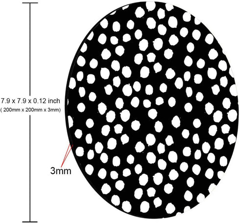 Round Mouse Pad - Black and White Polka Dot Print, Cute Desk Accessories, Office Decor, Present for Her