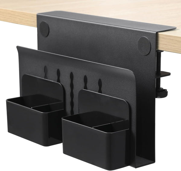 Desk Side Storage, Under Desk Laptop Mount, Hanging File Organizer, Clamp On Cable Management Tray, 22 Lbs