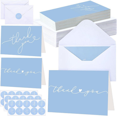 Supervitae 30 Pack Thank You Cards with Envelopes and Stickers 3.5 x 5