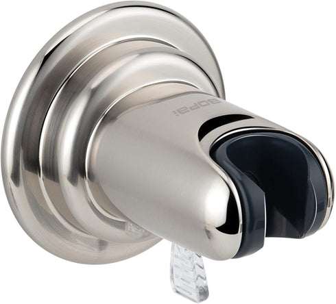 BOPai Vacuum Suction Cup Shower Head Holder, Adjustable 20 Degrees from The Wall, Brushed Nickel