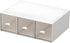Stackable Desk Drawer Organizer, Large 3 Drawers Plastic White Organizers for Home, School, Office