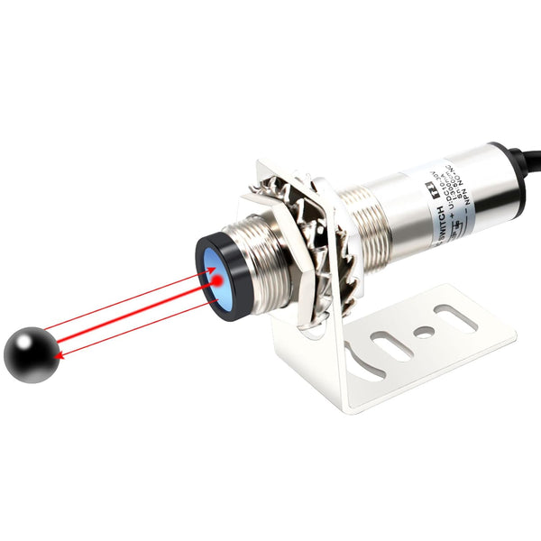 LCLCTC 12V 24V Laser Sensor photoelectric Switch PNP NO + NC M18;Input(10-30VDC), 4