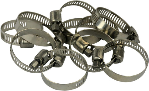Pro Tie SAE Size 12 Mini All Stainless Hose Clamp, 10-Pack