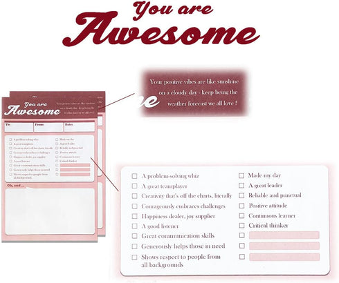 Awesome Kudos for Colleagues, PACK of 2 Note Pads, Recognize Contributions, Inspire Continued Efforts, 4.1" x 6.1"
