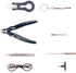 DIY Tool Kit, 9 in 1 Tweezers, Pliers, Screwdriver, Steel Brush with Zipper Case for Home and Jewelry Repairs