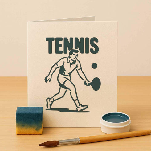 Azeeda (A6) (WS00070741) 'Tennis Player Game' Reusable Stencil Durable Decorative Template for Painting and Spraying on