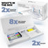 Desktop Whiteboard - Glass Dry Erase Board, 2 Pack, with Phone & Tablet Slot, 4 Markers, 1 Eraser