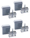 QWORK Microscope Slides Staining Jar and Rack, 24-Slots, 4 Pack, Grey