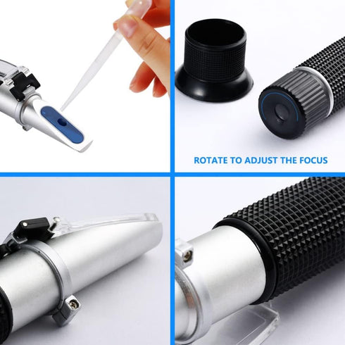 BOWONG 0-40%, 0-25%) Wine Refractometer, Hand Held Brix/Alcohol Refractometer with ATC for Wine Making Homebrew Kit