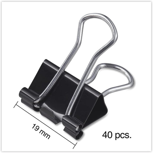 Universal Small Binder Clips, 3/8-Inch Capacity, 3/4-Inch Wide, Black, 40/Pack (11140)