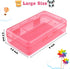 Pencil Box, Large Capacity Clear Pencil Case, 1 Pack Hard Pencil Case, Clear Crayon Box with Snap-tight Lid Stackable Design, Plastic Storage Box for Office Supplies, Pink by BOEIAC