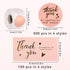 DONQTWAY 600 Set,Pink Package Pieces Thank You for Supporting My Small Business Stickers and Cards and Rose Gold Cute