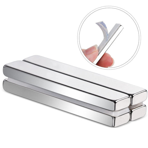MIKEDE 12 Pack Neodymium Bar Magnets with Double-Sided Adhesive, Strong Heavy Duty Magnetic Strips, Powerful Rare Earth