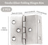 2 12 Yetaha PCS Three-Folding HingesVintage Folding Bench Hinge Hardware with Screws, Jewelry Chest for Wooden Box Door