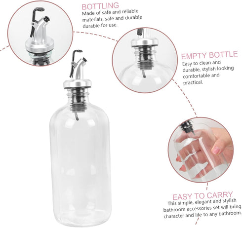 Set SHOWERORO Glass Mouthwash Dispenser Cup Bathroom Essentials Boys and Girls Mouthwash Compatible Reusable Glass Cup