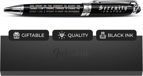Inkstone Serenity Prayer Engraved Inspirational Gift Pen with Presentation Box, Faith Sobriety Recovery Quote