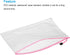 MECCANIXITY A3 Size Mesh Zipper Bags, Plastic Zip File Pouch Document Folders for Home Office Travel (Pink, Pack of 3)
