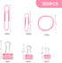 Pink Binder Clips Paper Clips,380 PCS Assorted Sizes Paperclips Paper Clamps Rubber Bands for Files, Papers, Home Supplies (Pink) by DANRONG