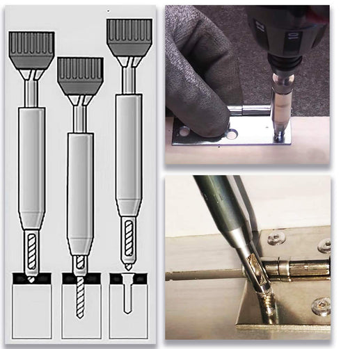 Self Centering Drill Bit Set, 4 PCS HSS Hinge Tapper Core Drill Bits, Woodworking Tools and Accessories